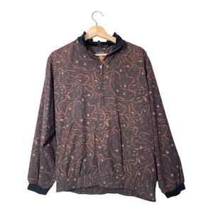 Vintage Sunice Golf Pullover Phantom Horse Mens Small Brown 1/2 Zip